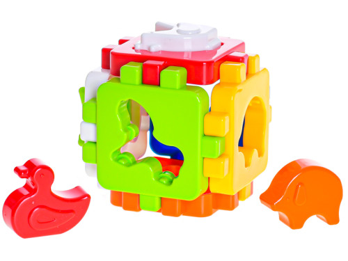 Kostka vkládací s domácími zvířátky 8,5 cm