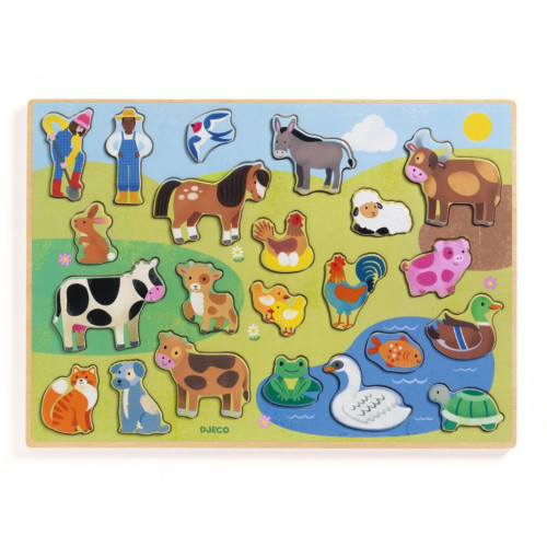 Vkládací puzzle Farma Djeco