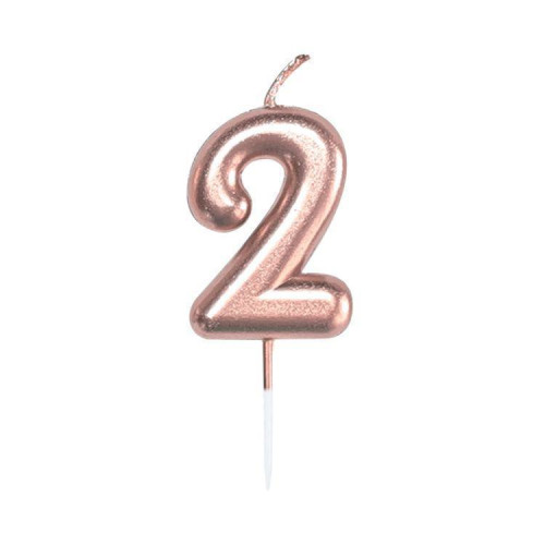 Svíčka dortová rose gold 5 cm
