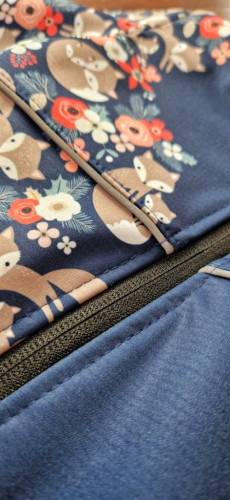 Softshellová kombinéza dětská Lišky tmavě modrá Wamu