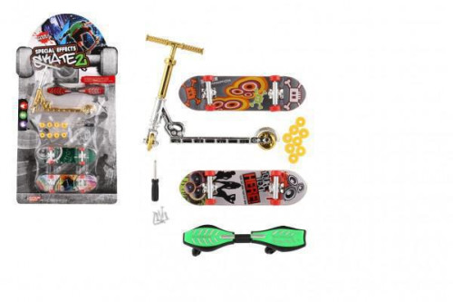 Sada skateboard šroubovací, koloběžka prstová a waveboard