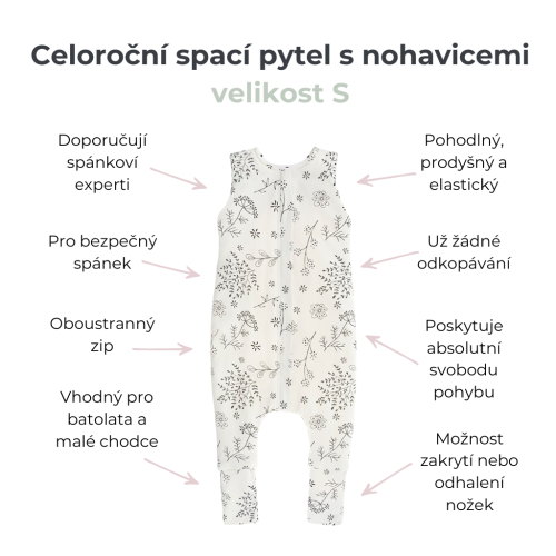 Celoroční spací pytel s nohavicemi Sleepee Meadow
