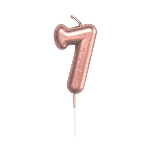 Svíčka dortová rose gold 5 cm