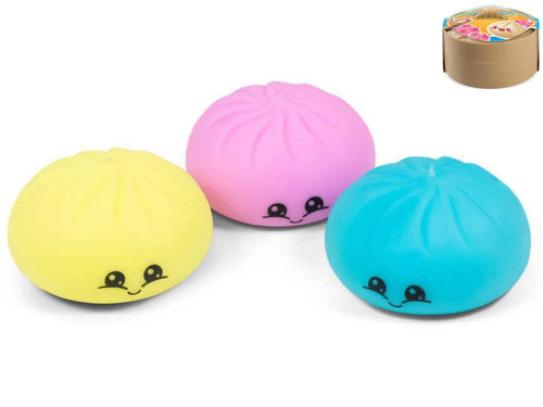 Squishy Dumpling knedlík pěnový 5 cm 3 ks v košíku