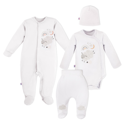 Kojenecký set do porodnice Mellow 4dílný bílý Eevi