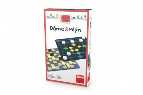 Dáma a Mlýn 2v1 cestovní společenské hry v krabičce