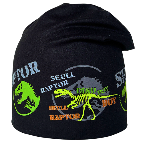 Funkční oboustranná čepice Dinosauři RDX Černá/zelená