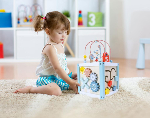 Dřevěná aktivity kostka (20 cm)
