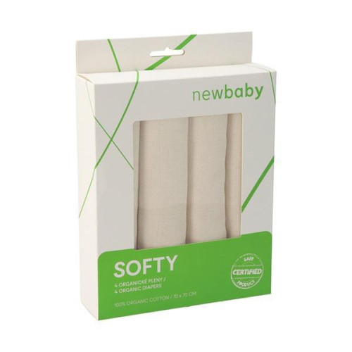 Látkové pleny z organické bavlny New Baby Softy 70 x 70 cm 4 ks