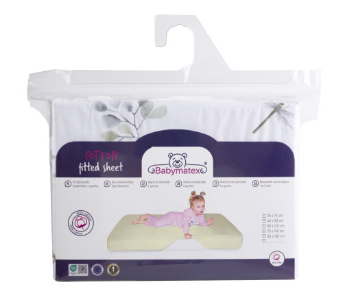 Bavlněné prostěradlo s gumou a potiskem 70 x 140 cm Babymatex