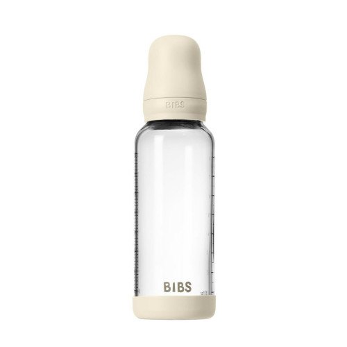 Antikoliková skleněná láhev s kaučukovým dudlíkem 240 ml Bibs