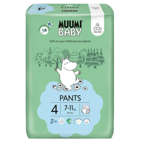 Kalhotkové eko pleny Muumi Baby Walkers 4 Maxi 7-11 kg 40 ks