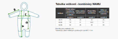 Softshellová kombinéza dětská Lišky tmavě modrá Wamu