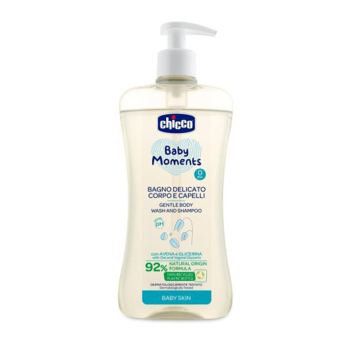 Šampon jemný na vlasy a tělo Baby Moments 500 ml Chicco