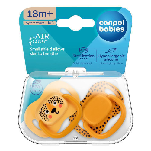 Set symetrických silikonových dudlíků BabiesBoo 18 m+ 2 ks Canpol babies