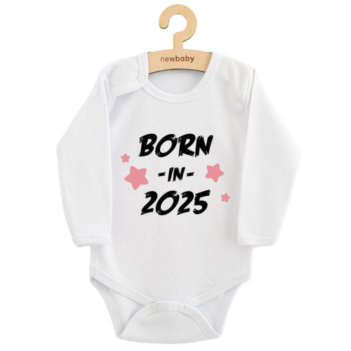 Dětské body s potiskem New Baby Born in 2025 pink