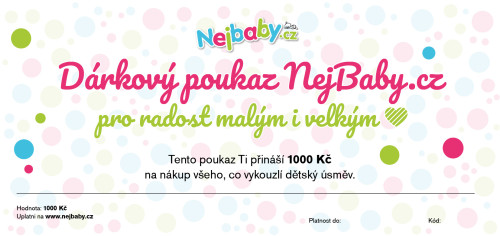 Tištěný dárkový poukaz Nejbaby "pro radost malým i velkým"
