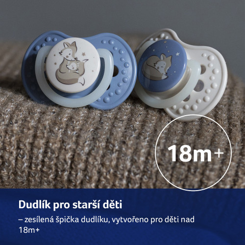 Dudlík svítící silikonový dynamický Night & Day 0 - 6 m, 2 ks Lovi
