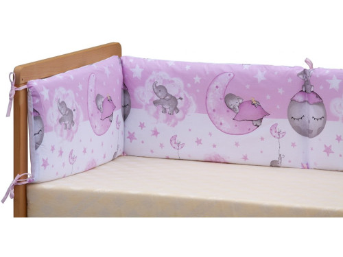 Mantinel do postýlky 4dílný Scarlett Lucy - 180 x 30 cm - růžová