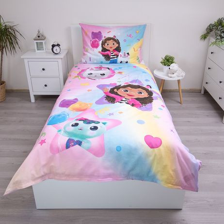 Povlečení Gabby´s Dollhouse Rainbow 140 x 200, 70 x 90 cm Jerry Fabrics