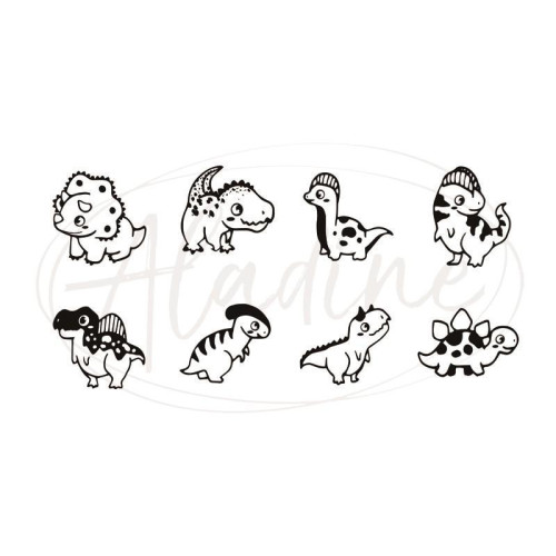 Dětská dřevěná razítka Aladine Stampo BAMBINO, 8 ks - Dinosauři