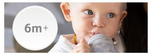 První hrneček se slámkou a závažím Harmony 150 ml šedý