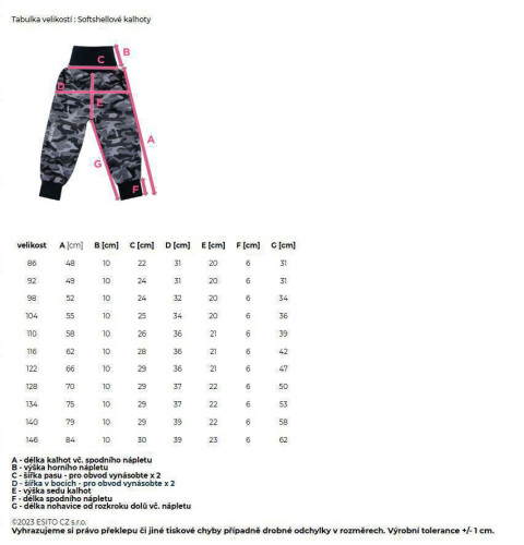 Rostoucí softshellové kalhoty Sport Raspberry pink Esito