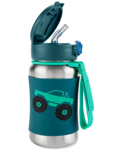 Spark Style Láhev s brčkem na vodu nerez 12 m+ Skip Hop