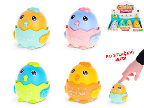 Kuřátko 7 cm po stlačení jezdící