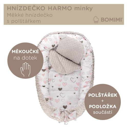 Hnízdečko Harmo s polštářkem minky Bomimi