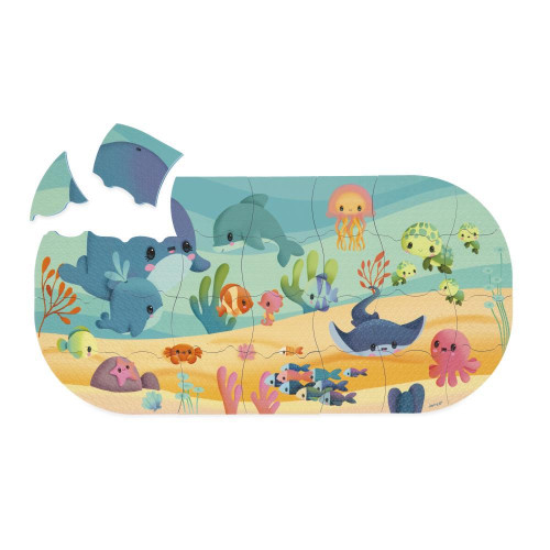 Hračka do vody měkké puzzle Mořská zvířátka Janod