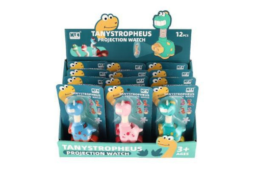 Projektor dinosaurus na ruku plast 11 cm na baterie
