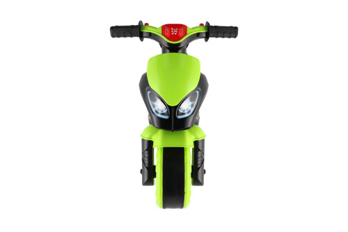 Odrážedlo motorka zeleno-černá se světlem se zvukem