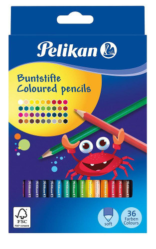Pastelky vícehranné 36 barev