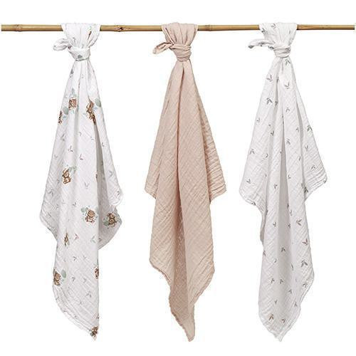 Mušelínové plenky Super Soft růžové 3 ks 70x70 cm BabyOno