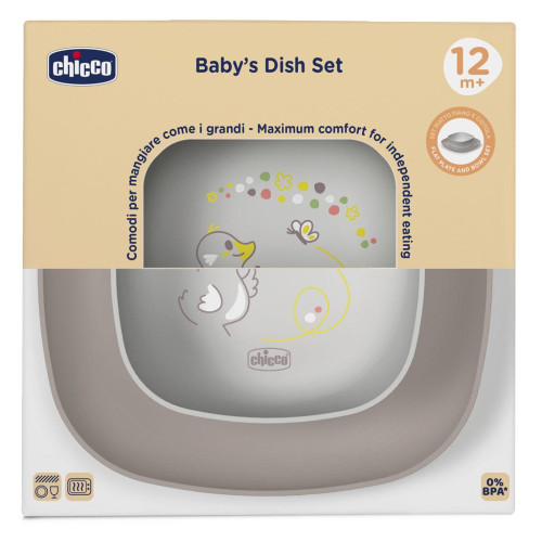 Set jídelní - miska a talíř 12 m+ Chicco
