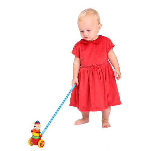Jezdík medvěd na tyči dřevěný 55 cm