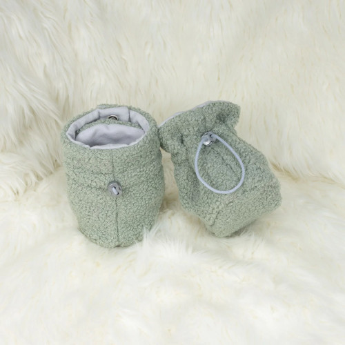 Capáčky Teddy fleece double Olive olivová Esito