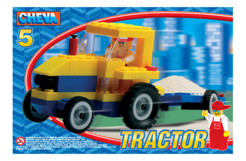 Stavebnice Cheva 5 Traktor s vlekem 84ks v krabici