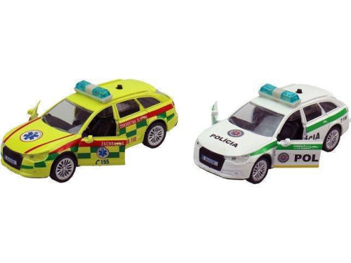 Auto záchranné zdravotné služby a policie
