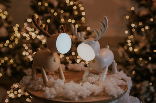 LED nastavitelná noční lampička - jelen, béžová Mary's