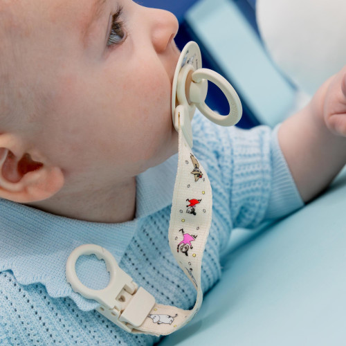 Dárkový set Moomin klip + šídítka 6-18 m Ivory/Sage Bibs