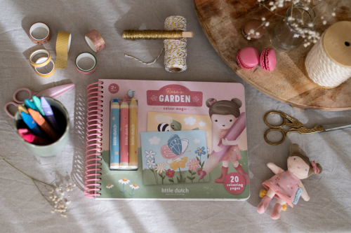 Omalovánky s pastelkami Zahrada Rosa Little Dutch