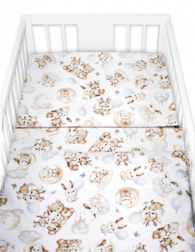Mantinel s povlečením do postýlky 3dílná sada Sny zvířátek Baby Nellys