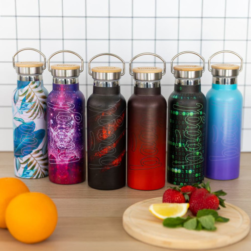 Termoláhev s bambusovým víčkem 500 ml Baagl