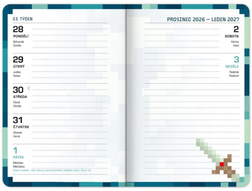 Studentský diář Gamer (září 2026 – prosinec 2027) Notique