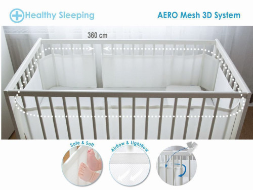 Bavlněný mantinel do postýlky Bump Air Design 360 cm Babymatex