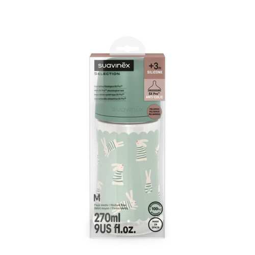 Kojenecká láhev Wonderland New 270 ml Fyziol průtok M Suavinex