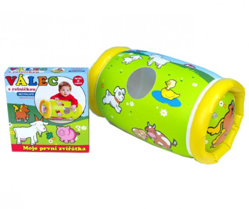 Válec s rolničkou nafukovací Moje první zvířátka 42x23cm od 6 měsíců