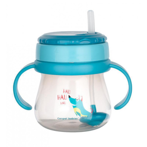 Hrníček sportovní se slámkou a závažím 250 ml Canpol babies